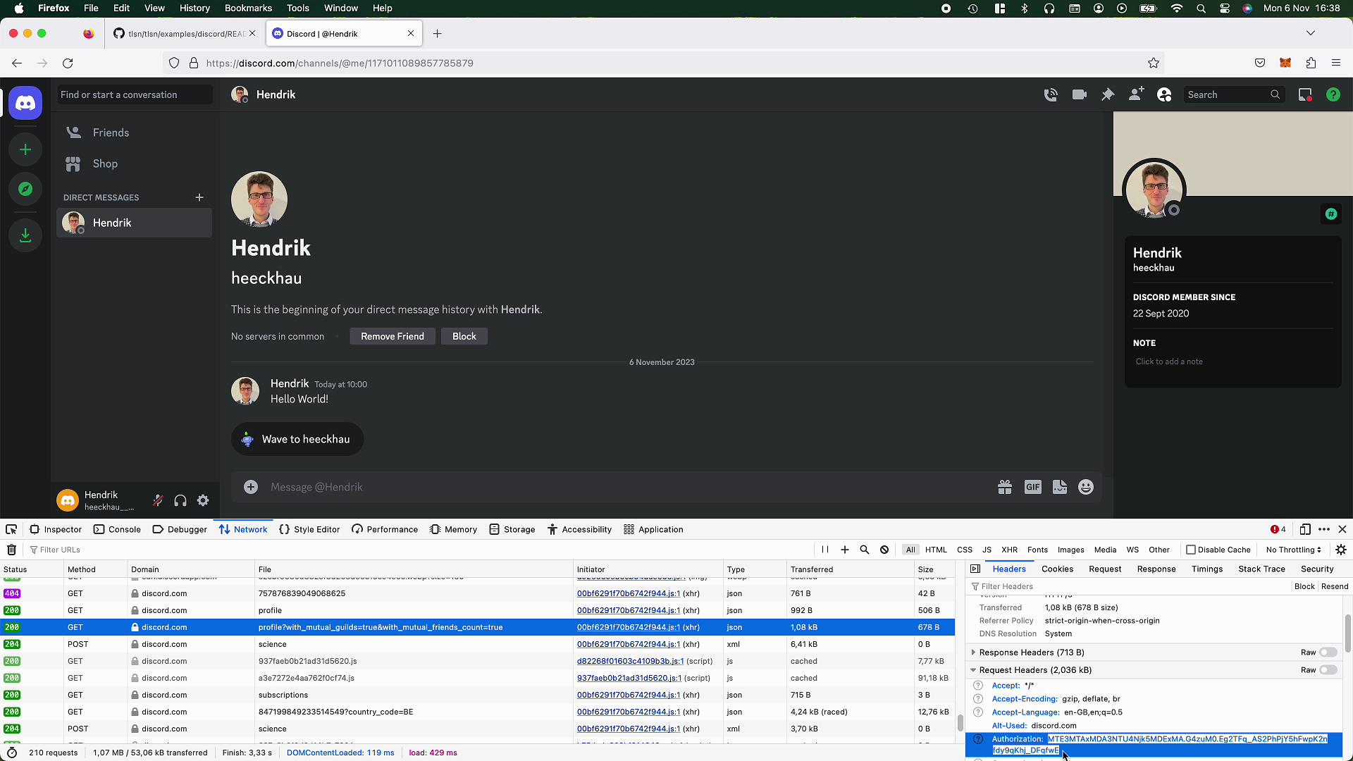 Discord Authentication Token