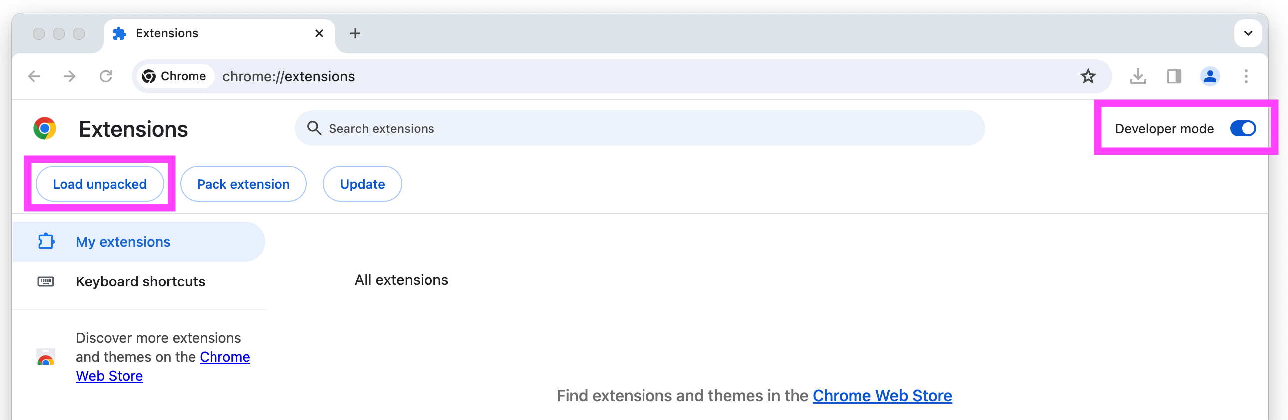 Extension installation