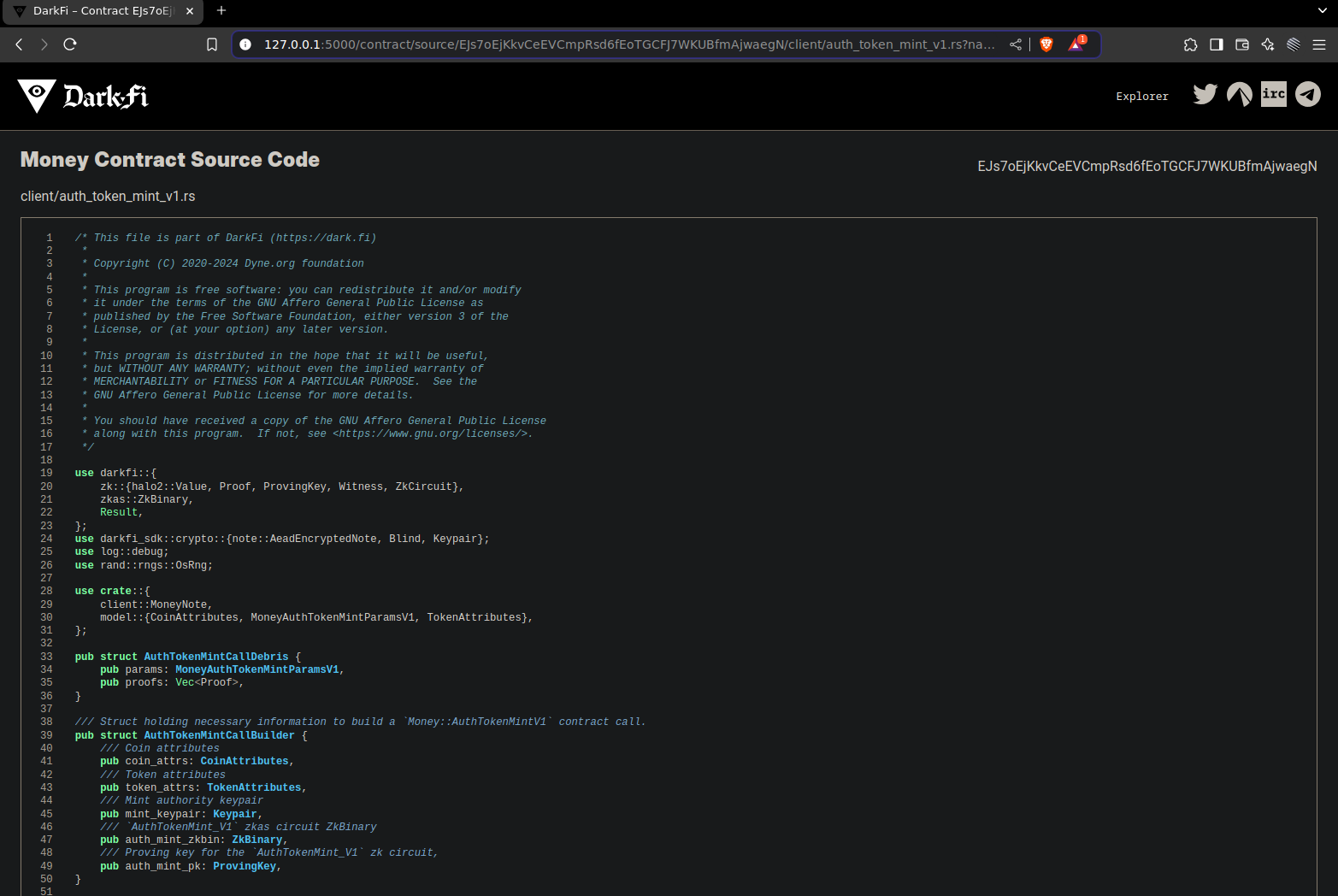 DarkFi Explorer Native Source Code