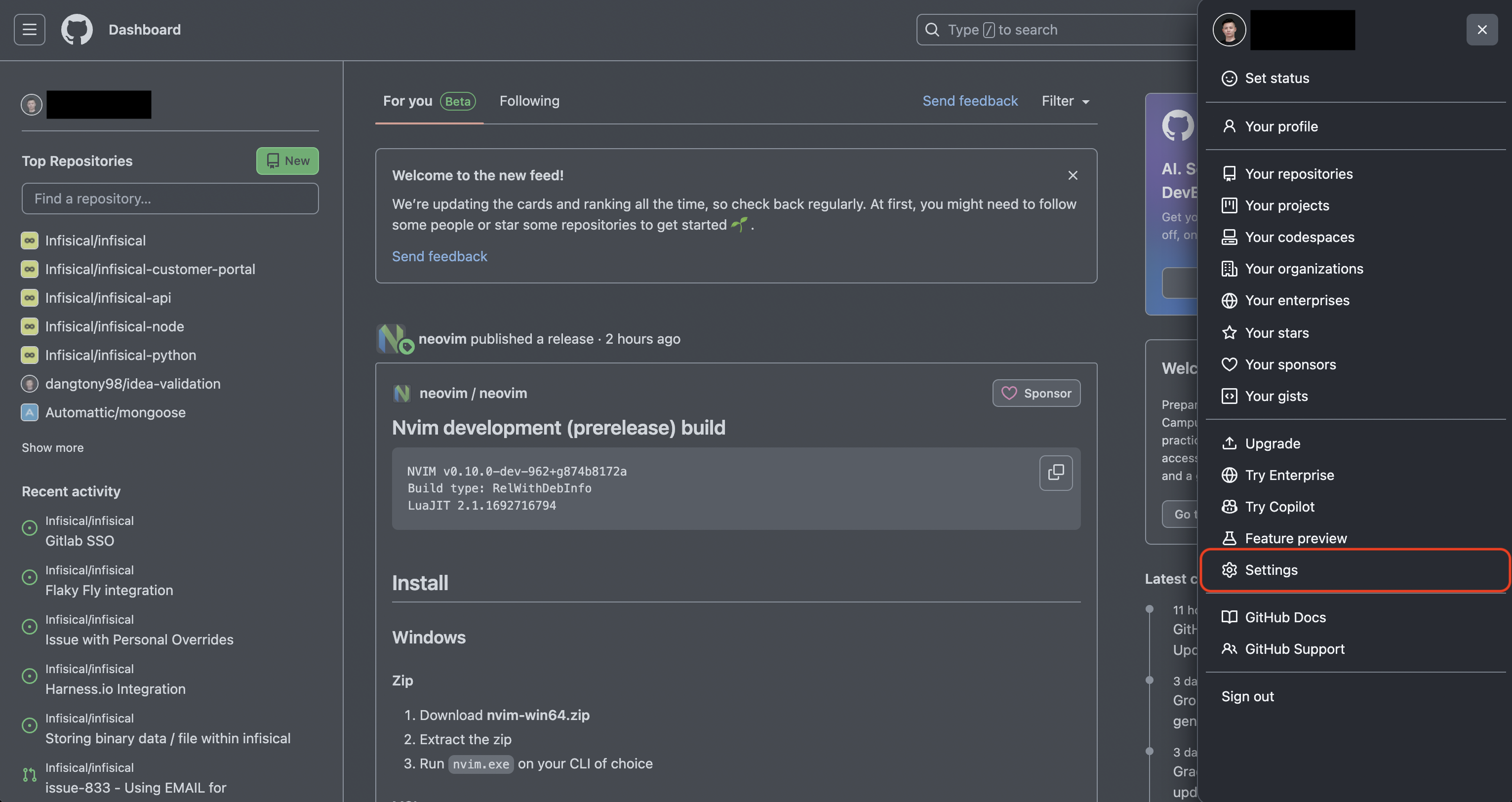 integrations github config