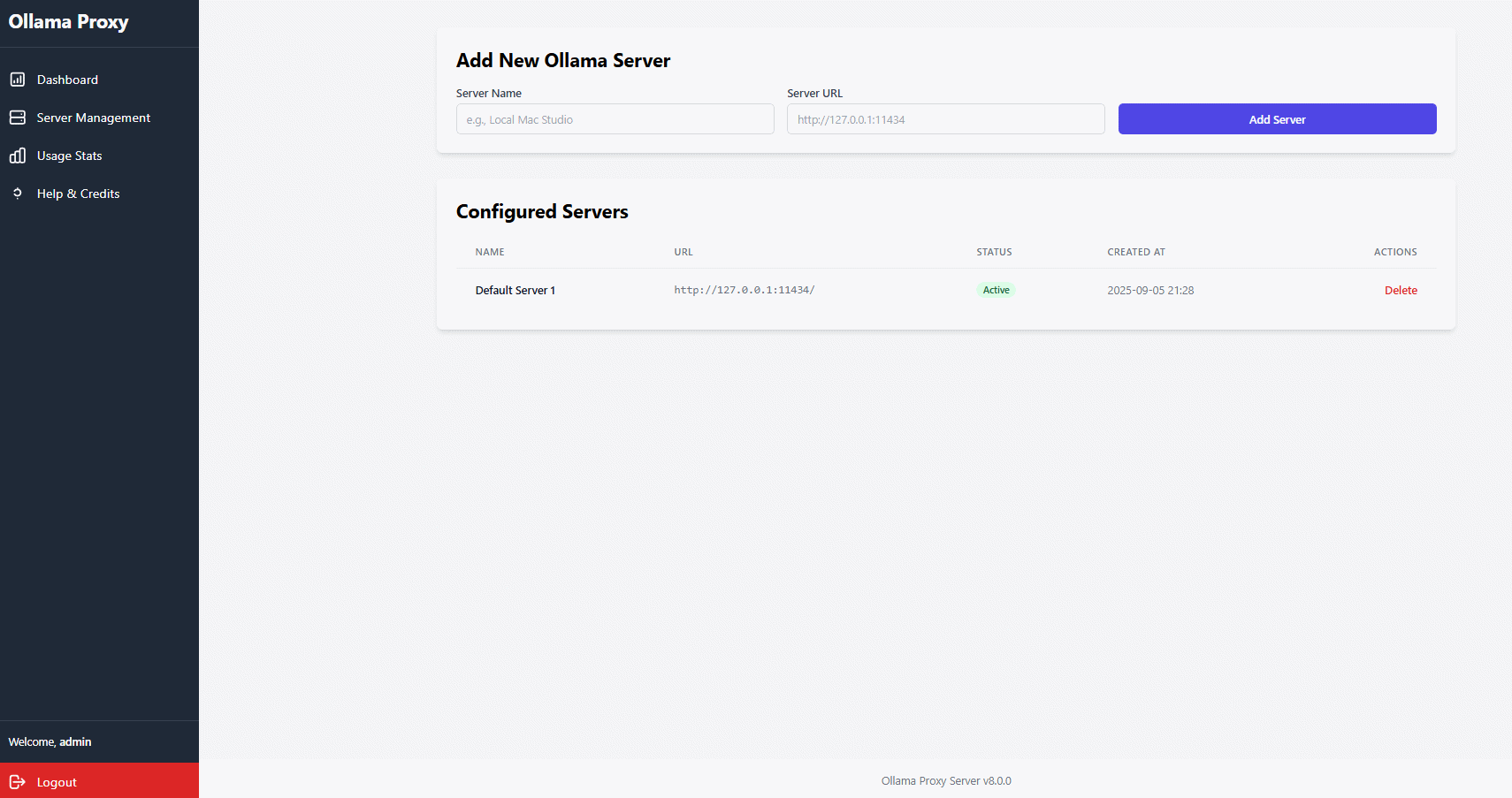 Ollama Server Management