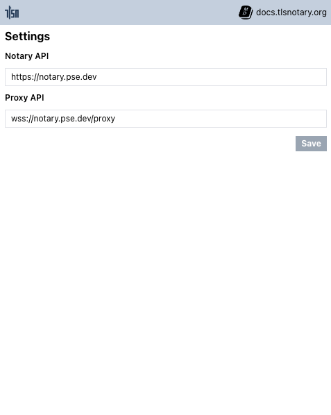 Extension Notary and Proxy settings